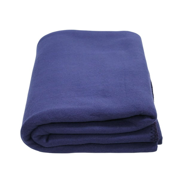 Kemp USA 7.25' Solid Navy Blue Multi-Purpose Fleece Blanket 